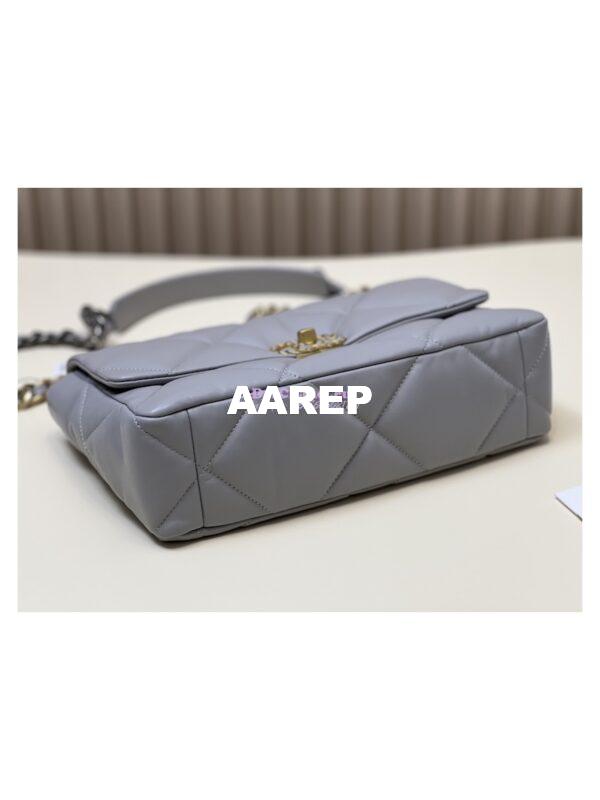 Replica Chanel 19 Large Flap Bag AS1161 Lambskin Grey 5