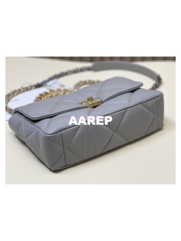 Replica Chanel 19 Large Flap Bag AS1161 Lambskin Grey 6