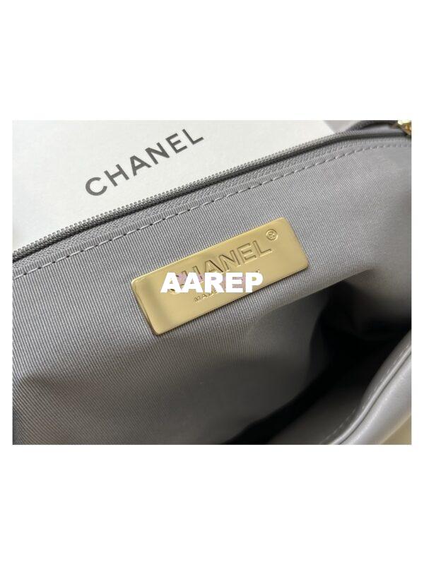 Replica Chanel 19 Large Flap Bag AS1161 Lambskin Grey 10