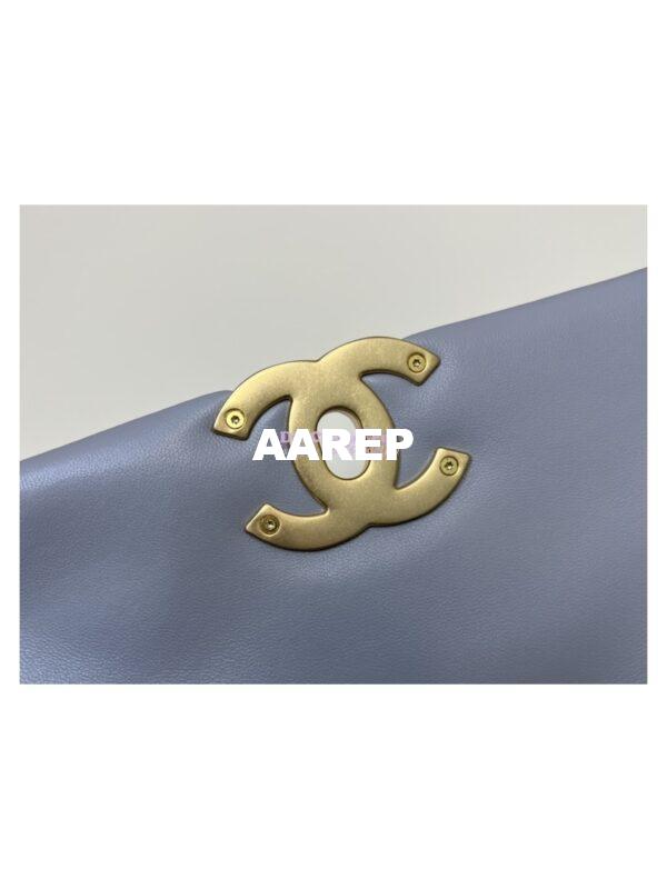 Replica Chanel 19 Large Flap Bag AS1161 Lambskin Grey 11
