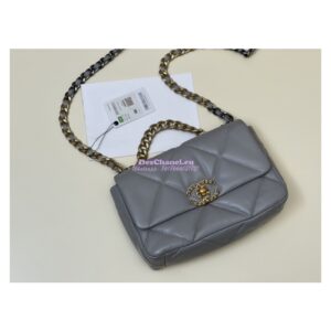 Replica Chanel 19 Small Flap Bag AS1160 Lambskin Grey