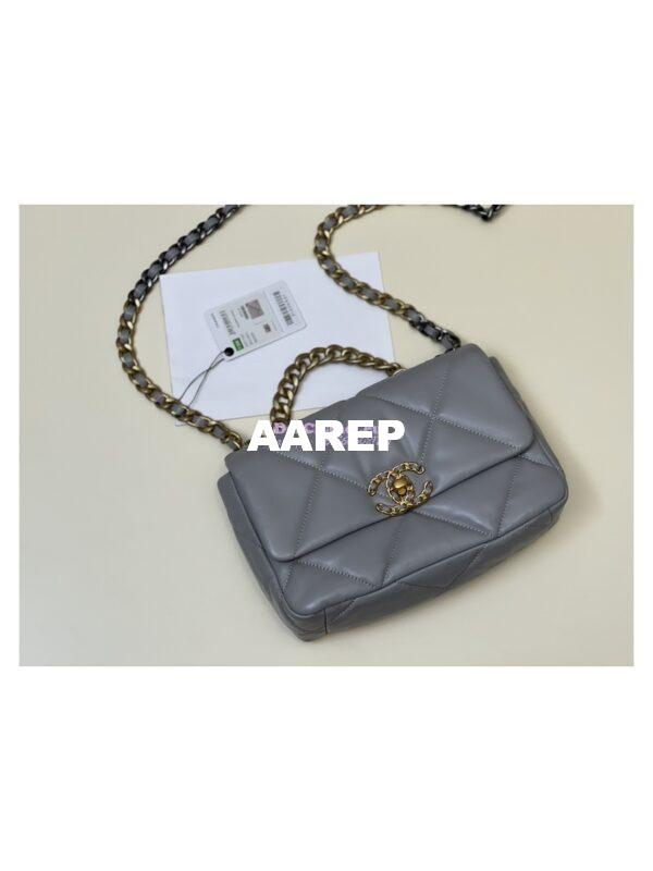 Replica Chanel 19 Small Flap Bag AS1160 Lambskin Grey