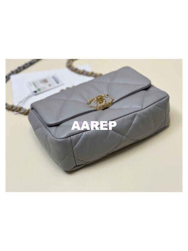 Replica Chanel 19 Small Flap Bag AS1160 Lambskin Grey 7