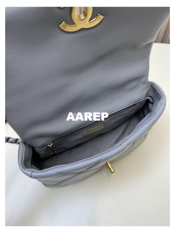 Replica Chanel 19 Small Flap Bag AS1160 Lambskin Grey 9