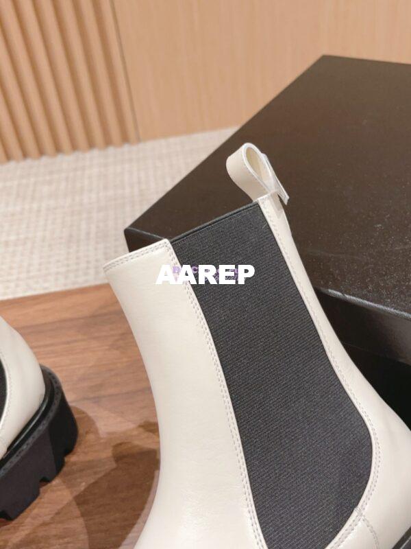 Replica Chanel Ankle Boots in Calfskin with Patent Toe G38218 White 10