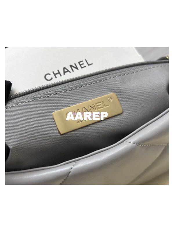 Replica Chanel 19 Small Flap Bag AS1160 Lambskin Grey 12