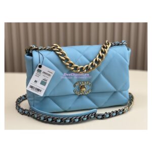 Replica Chanel 19 Large Flap Bag AS1161 Lambskin Neon Blue