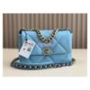 Replica Chanel 19 Large Flap Bag AS1161 Lambskin Neon Blue