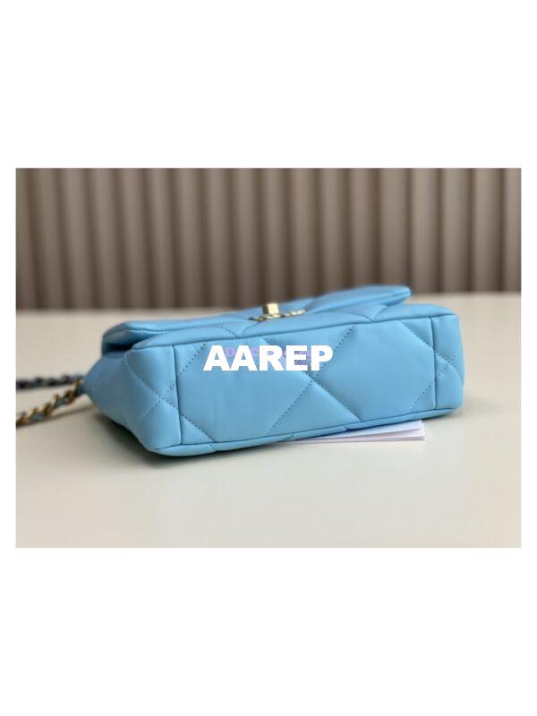 Replica Chanel 19 Small Flap Bag AS1160 Lambskin Neon Blue 12