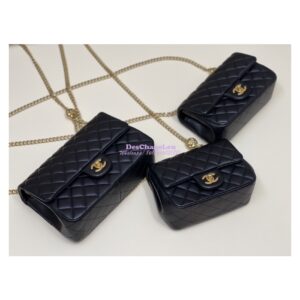 Replica Chanel CF23 Lambskin Flap Bag with Camellia Crush Chain AS4064 Black 2