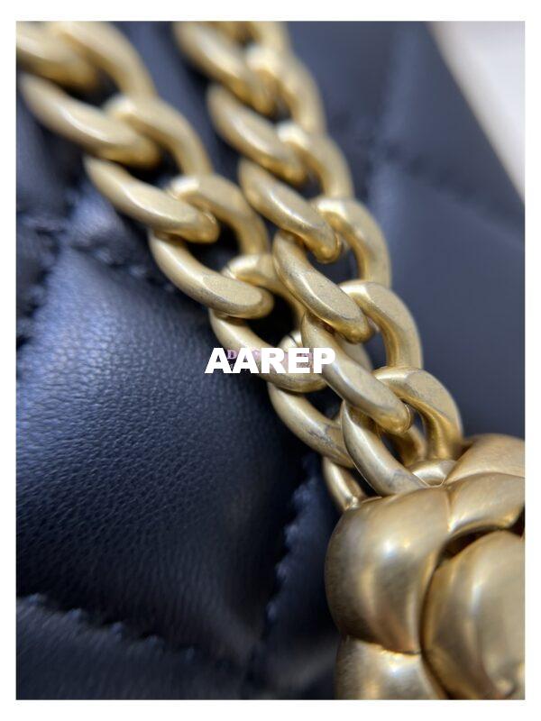 Replica Chanel CF23 Lambskin Flap Bag with Camellia Crush Chain AS4064 Black 13