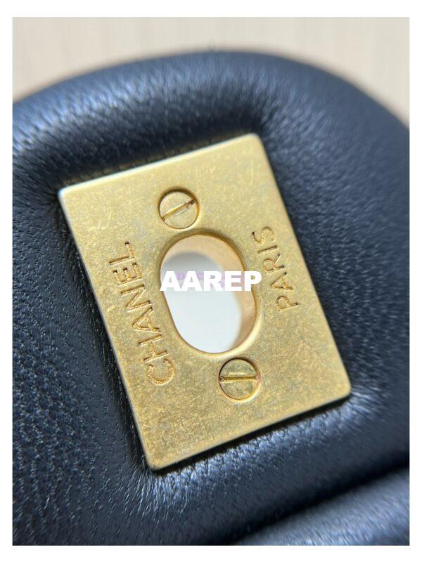 Replica Chanel CF23 Lambskin Flap Bag with Camellia Crush Chain AS4064 Black 17