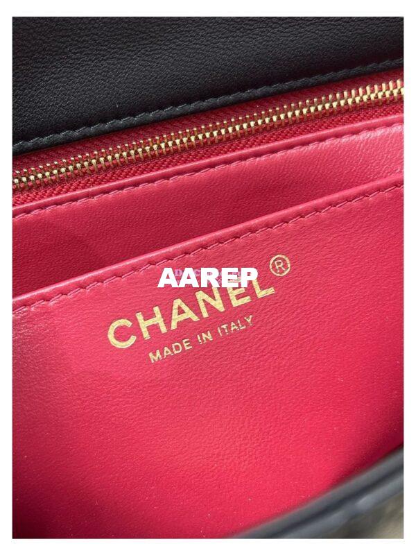 Replica Chanel CF23 Lambskin Flap Bag with Camellia Crush Chain AS4064 Black 18