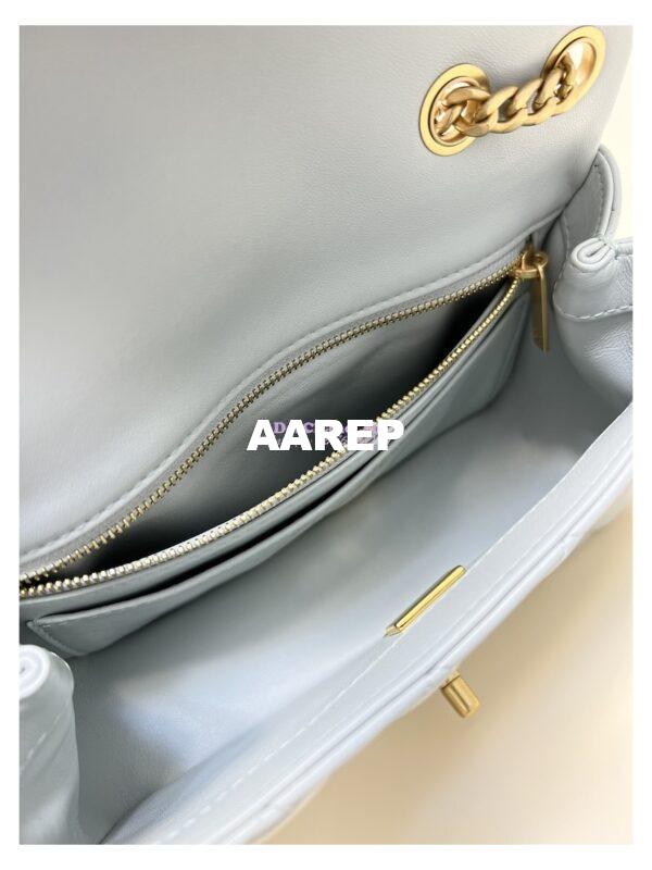 Replica Chanel Lambskin Flap Bag with Camellia Crush Chain AS4041 Cloud Blue 16