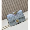 Replica Chanel Lambskin Flap Bag with Camellia Crush Chain AS4041 Cloud Blue