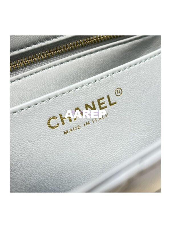 Replica Chanel Lambskin Mini Flap Bag with Camellia Crush Chain AS4040 Cloud Blue 14