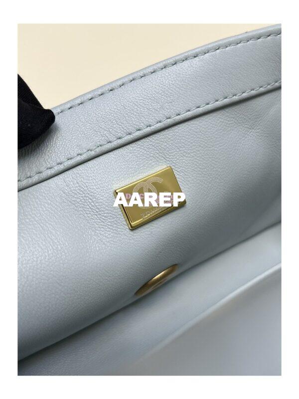 Replica Chanel Lambskin Mini Flap Bag with Camellia Crush Chain AS4040 Cloud Blue 16