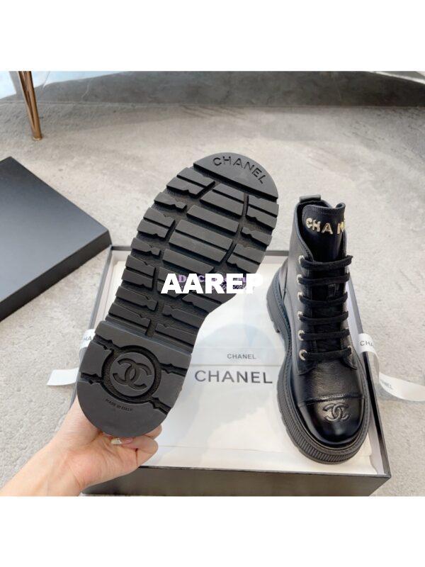 Replica Chanel 23CC Logo Calfskin Lace-Ups G45124 Black 11