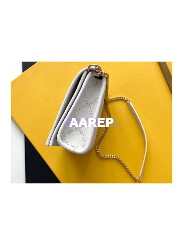 Replica YSL Saint Laurent Becky Mini Chain Bag In Carré-Quilted Lambskin 6292461 Blanc 7
