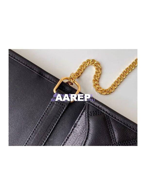 Replica YSL Saint Laurent Becky Mini Chain Bag In Carré-Quilted Lambskin 6292461 black 5
