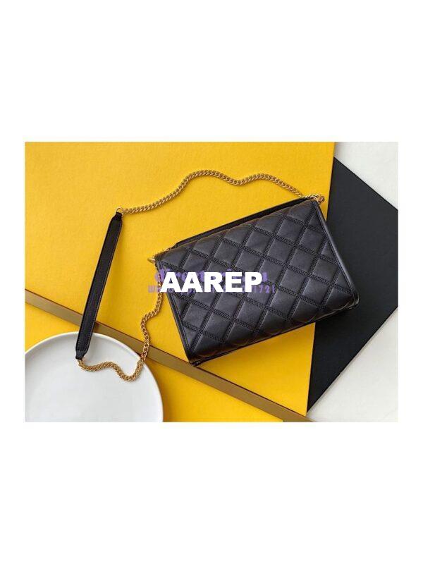 Replica YSL Saint Laurent Becky Mini Chain Bag In Carré-Quilted Lambskin 6292461 black 7