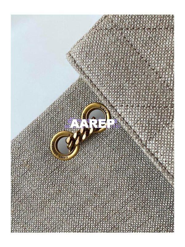 Replica YSL Saint Laurent Jamie Medium "Carré Rive Gauche" Linen Taupe 634820 7