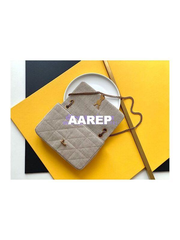 Replica YSL Saint Laurent Jamie Medium "Carré Rive Gauche" Linen Taupe 634820 8