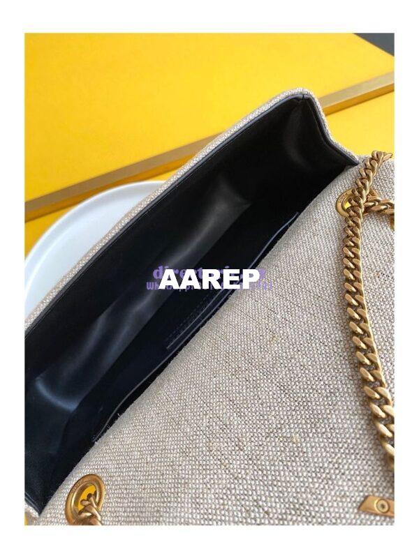 Replica YSL Saint Laurent Jamie Medium "Carré Rive Gauche" Linen Taupe 634820 9