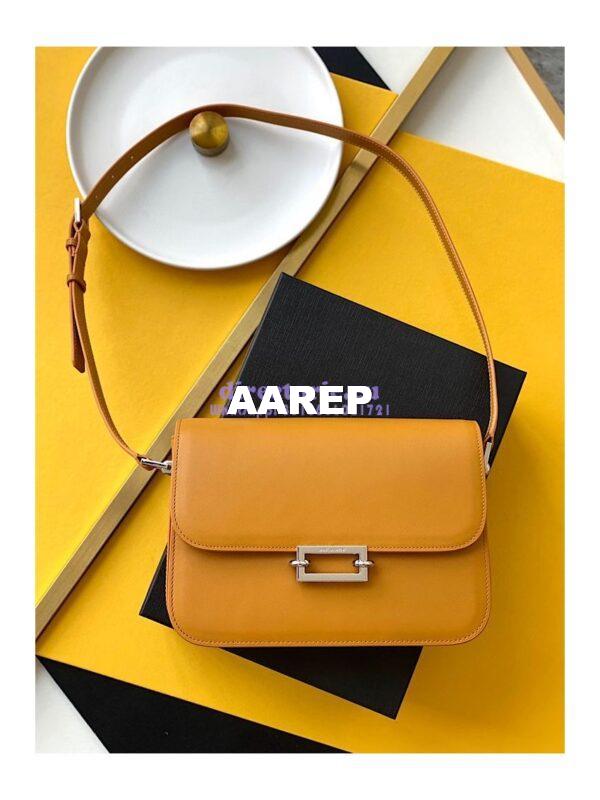 Replica YSL Saint Laurent Le Pavé Satchel In Smooth Leather 6571862 Saffron 3