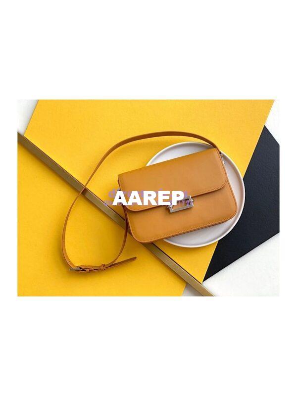 Replica YSL Saint Laurent Le Pavé Satchel In Smooth Leather 6571862 Saffron 4