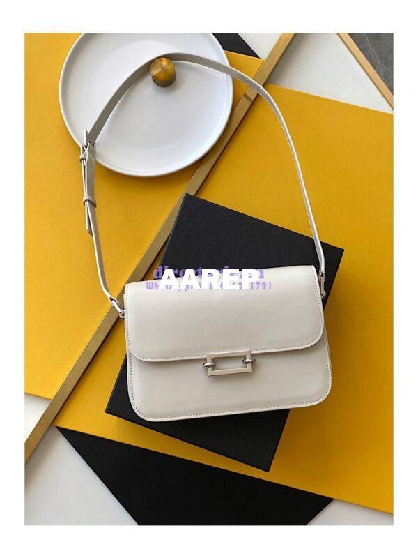 Replica YSL Saint Laurent Le Pavé Satchel In Smooth Leather 6571862 Blanc
