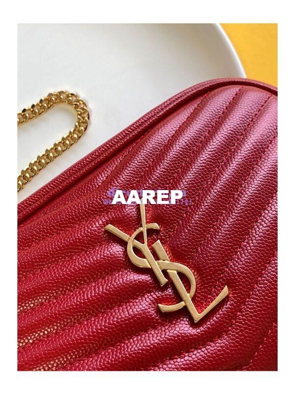 Replica YSL Saint Laurent Rough Grain De Poudre Matelasse Monogram Mini Lou Camera Bag 5