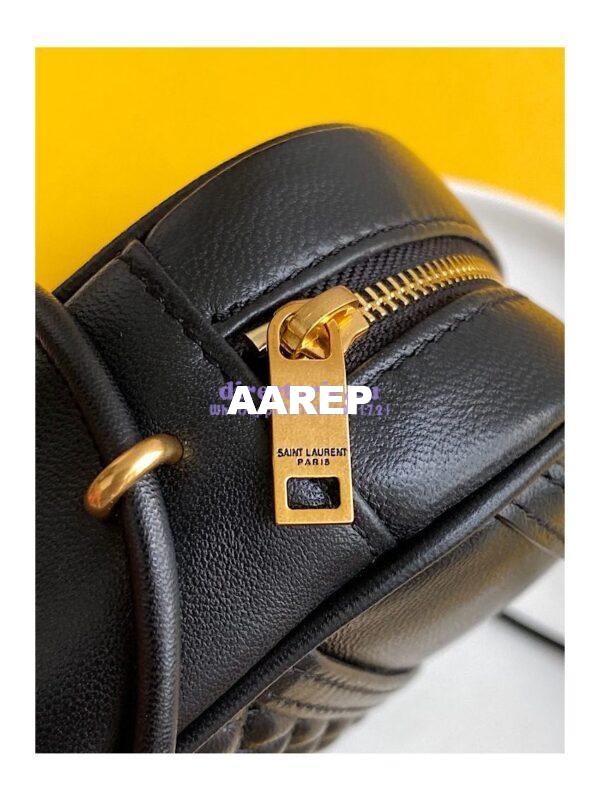 Replica YSL Saint Laurent Victoire Camera Bag in Quilted Lambskin 6489901 Black 7