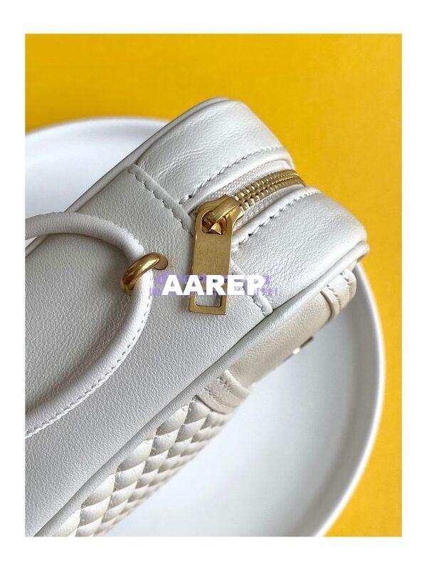 Replica YSL Saint Laurent Victoire Camera Bag in Quilted Lambskin 6489901 Blanc 6