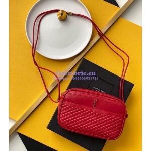 Replica YSL Saint Laurent Victoire Camera Bag in Quilted Lambskin 6489901 Rough