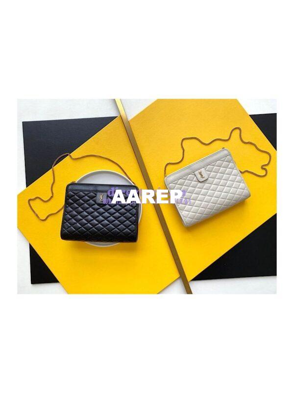 Replica YSL Saint Laurent Victoire Baby Clutch in Leather 65736118 Black