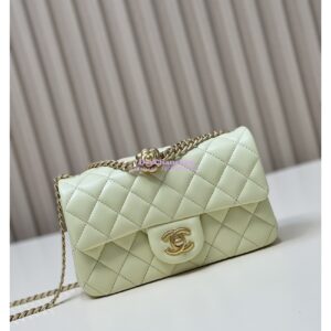 Replica Chanel Lambskin Flap Bag with Camellia Crush Chain AS4041 Light Yellow 2