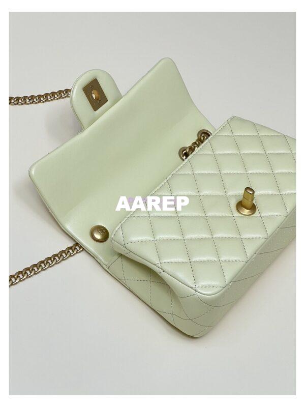 Replica Chanel Lambskin Flap Bag with Camellia Crush Chain AS4041 Light Yellow 13