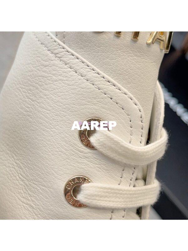 Replica Chanel 23CC Logo Calfskin Lace-Ups G45124 White 11