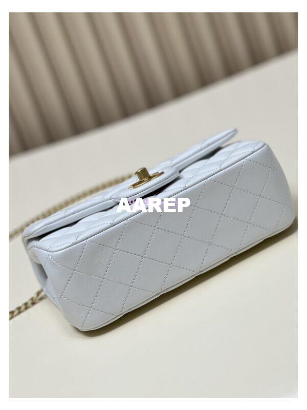 Replica Chanel Lambskin Flap Bag with Camellia Crush Chain AS4041 White 12
