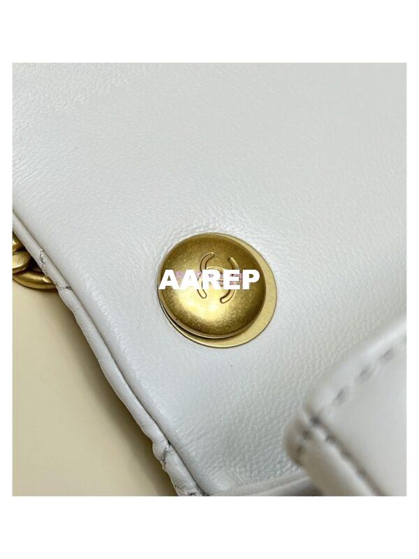 Replica Chanel Lambskin Flap Bag with Camellia Crush Chain AS4041 White 14