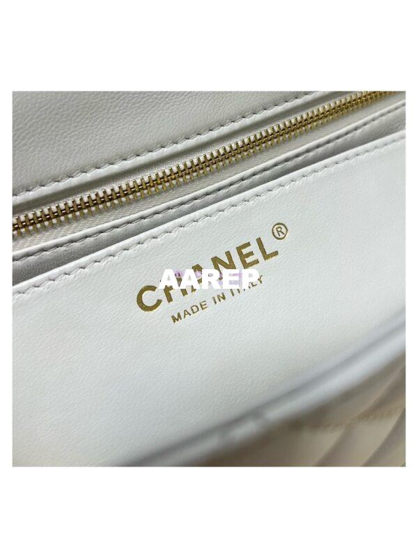 Replica Chanel Lambskin Flap Bag with Camellia Crush Chain AS4041 White 15