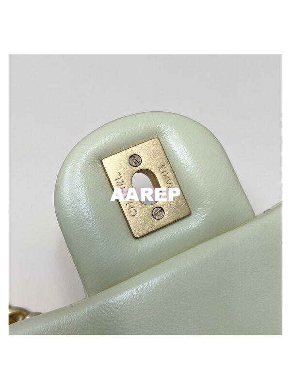 Replica Chanel Lambskin Mini Flap Bag with Camellia Crush Chain AS4040 Light Yellow 15