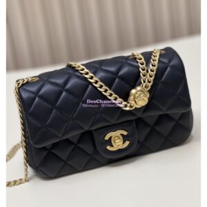 Replica Chanel Lambskin Flap Bag with Camellia Crush Chain AS4041 Black 2