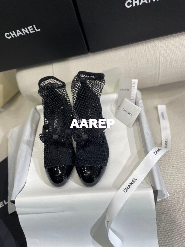 Replica Chanel Mary Jane Resille, Strass, Kid Suede & Patent Calfskin G40097 Black