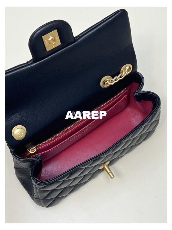 Replica Chanel Lambskin Flap Bag with Camellia Crush Chain AS4041 Black 15
