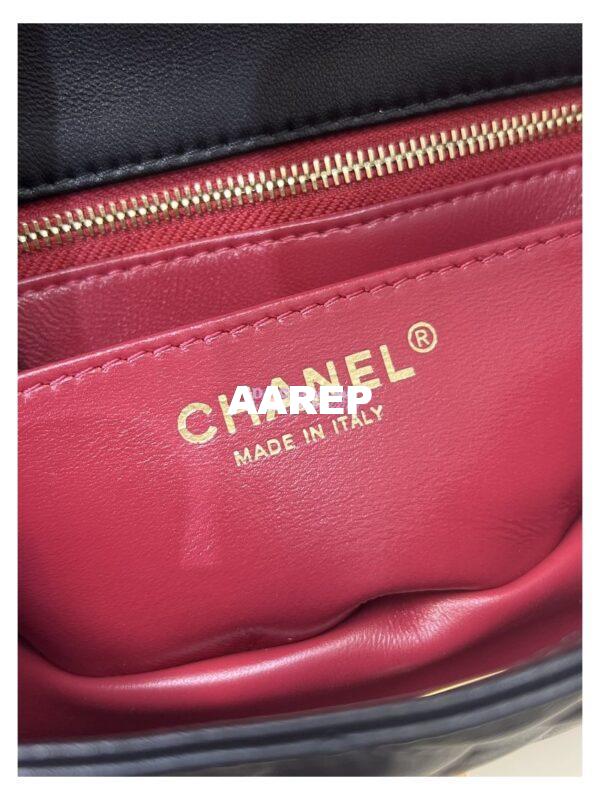 Replica Chanel Lambskin Flap Bag with Camellia Crush Chain AS4041 Black 16