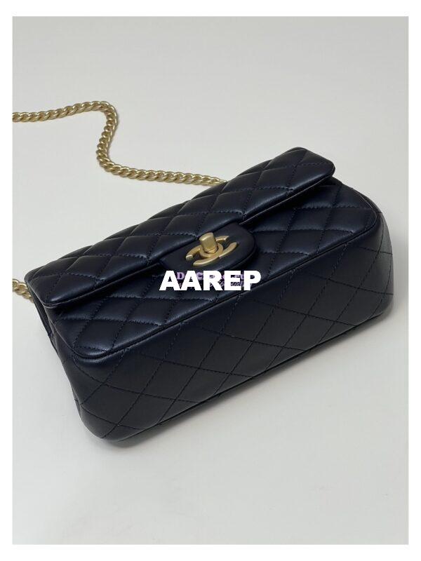 Replica Chanel Lambskin Flap Bag with Camellia Crush Chain AS4041 Black 18