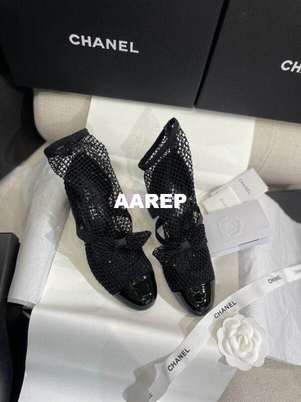 Replica Chanel Mary Jane Resille, Strass, Kid Suede & Patent Calfskin G40097 Black 15
