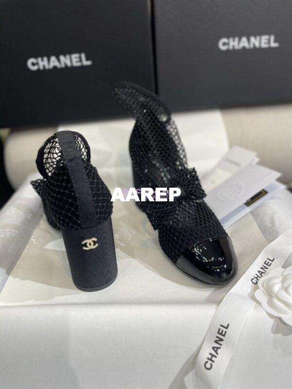 Replica Chanel Mary Jane Resille, Strass, Kid Suede & Patent Calfskin G40097 Black 18